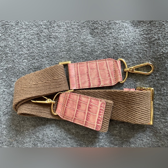 MCM Rare Powder Pink Croc-Embossed Leather Dome Satchel with crossbody strap - Picture 5 of 16